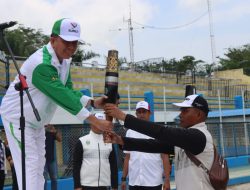 Kapolresta Deli Serdang Hadiri Penyerahan Kirab Api PON Kepada PJ Gubernur Sumut